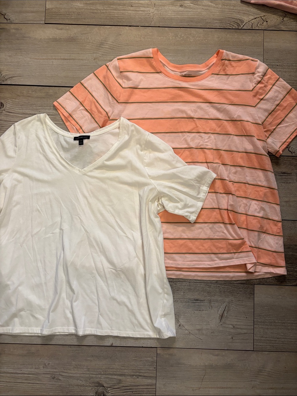 Lane Bryant Women’s 22/24 Striped Short Sleeve + White V‑Neck Plus Size EUC